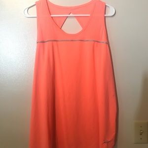Coral tank top with back cut out
